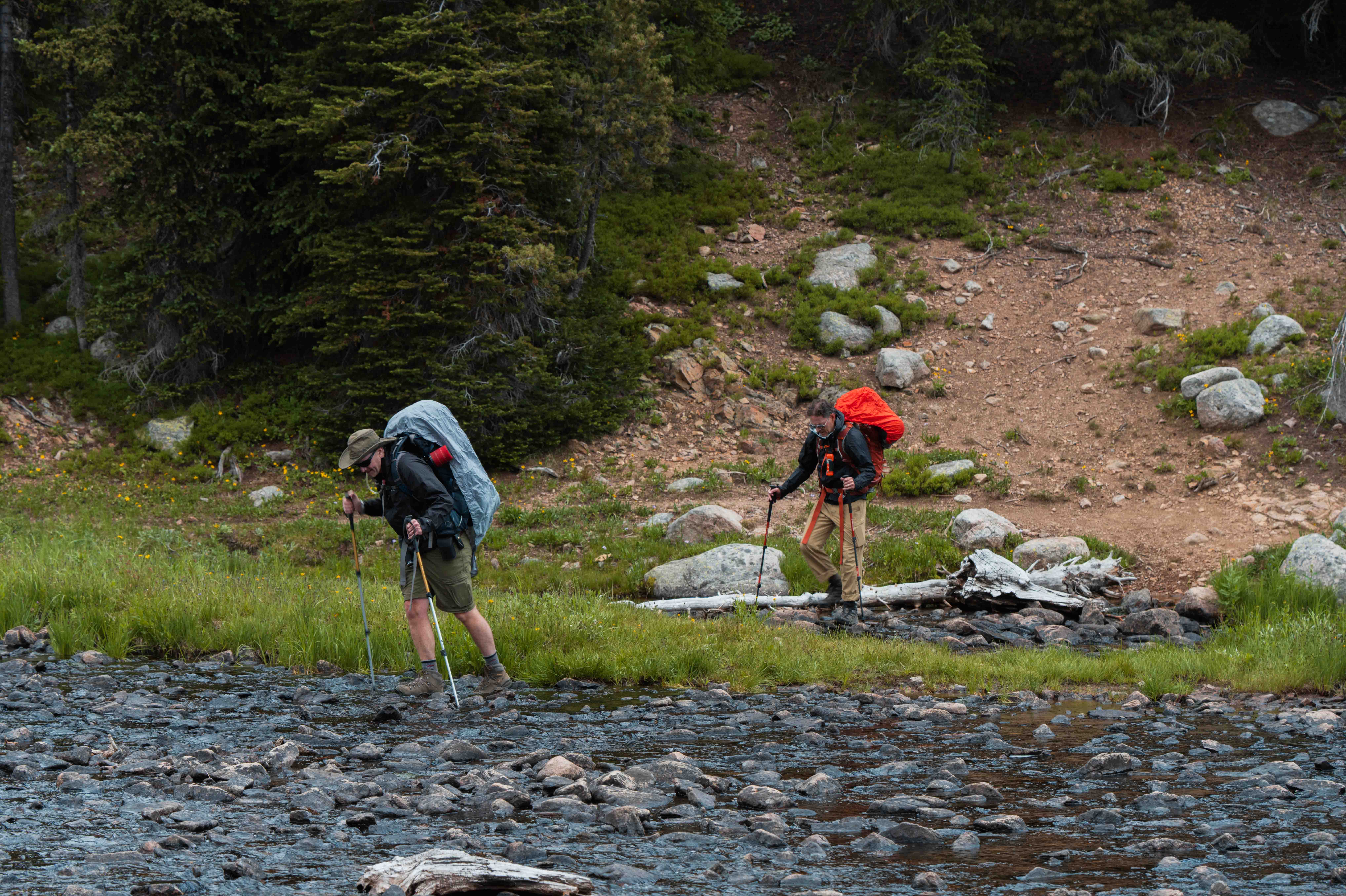 Planning a backcountry route with map and compass
